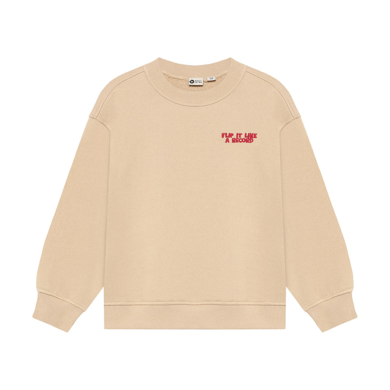 Jongens Oversized Sweater Backprint van Daily7 in de kleur Ginger Root in maat 128.