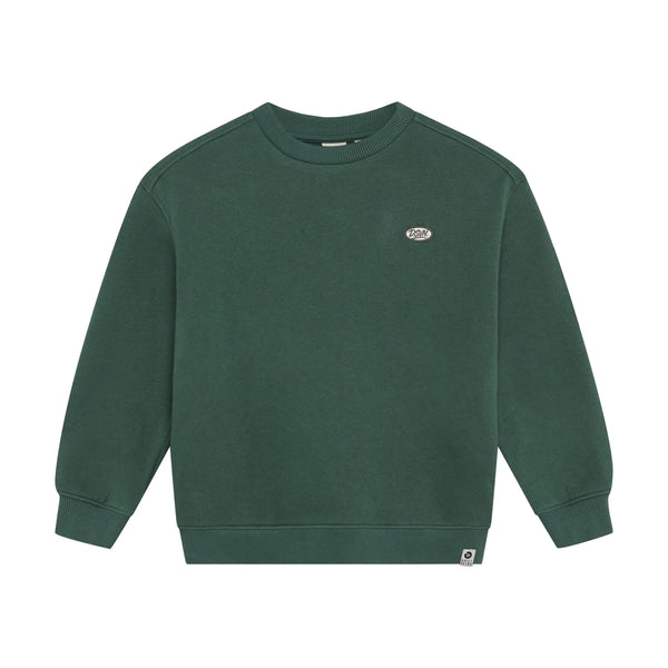 Jongens Oversized Sweater Basic van Daily7 in de kleur Jungle Green in maat 128.