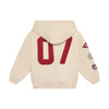 Jongens Oversized Hoodie Badges van Daily7 in de kleur Sandshell in maat 128.
