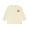 Jongens T-shirt Longsleeve Backprint van Daily7 in de kleur Sandshell in maat 128.
