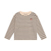 Jongens T-shirt Longsleeve Striped van Daily7 in de kleur Sandshell in maat 128.