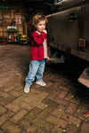 Jongens T-shirt Longsleeve Striped van Daily7 in de kleur Sandshell in maat 128.