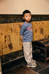 Jongens T-shirt Longsleeve Over Sleeve van Daily7 in de kleur Ash Blue in maat 128.