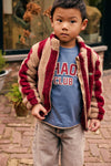 Jongens T-shirt Longsleeve Over Sleeve van Daily7 in de kleur Ash Blue in maat 128.