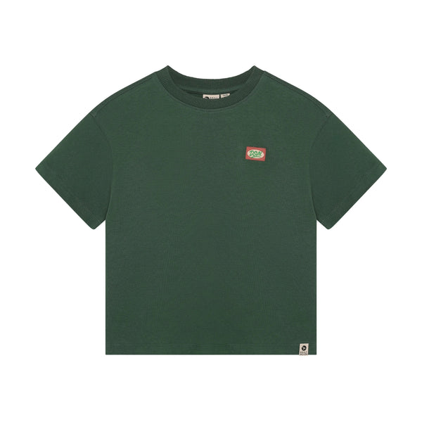 Jongens Oversized T-shirt Backprint  van Daily7 in de kleur Jungle Green in maat 128.