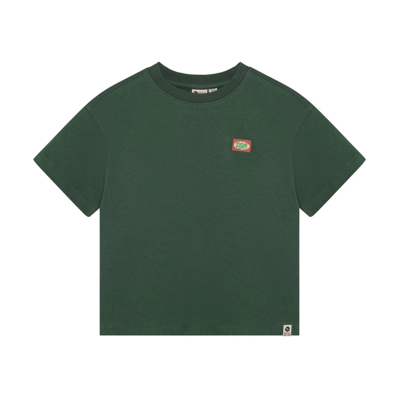 Jongens Oversized T-shirt Backprint  van Daily7 in de kleur Jungle Green in maat 128.