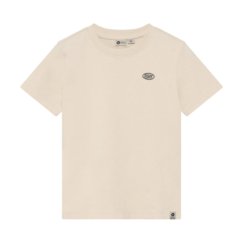 Jongens T-shirt Basic van Daily7 in de kleur Sandshell in maat 128.