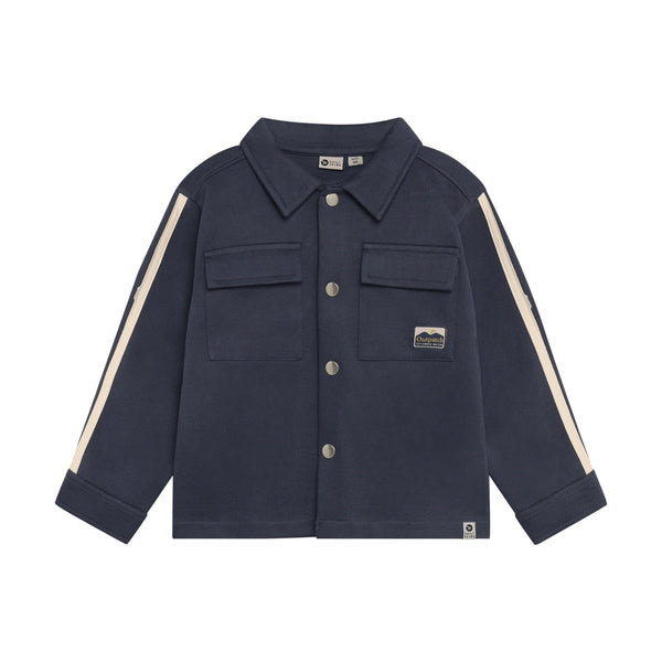Jongens Shirt Jacket Backprint van Daily7 in de kleur Odyssey Gray in maat 128.