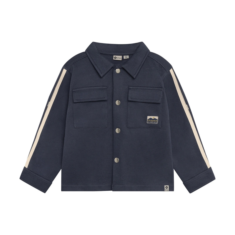 Jongens Shirt Jacket Backprint van Daily7 in de kleur Odyssey Gray in maat 128.