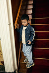 Jongens Shirt Jacket Backprint van Daily7 in de kleur Odyssey Gray in maat 128.