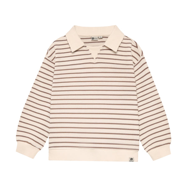 Jongens Oversized Sweater Collar van Daily7 in de kleur Sandshell in maat 128.