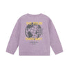 Jongens Oversized Sweater Backprint van Daily7 in de kleur Purple Melange in maat 128.