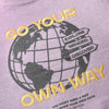 Jongens Oversized Sweater Backprint van Daily7 in de kleur Purple Melange in maat 128.