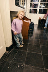 Jongens Oversized Sweater Backprint van Daily7 in de kleur Purple Melange in maat 128.