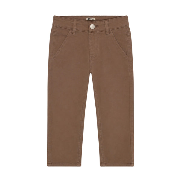 Jongens Straight Fit Washed van Daily7 in de kleur Almond Brown in maat 128.