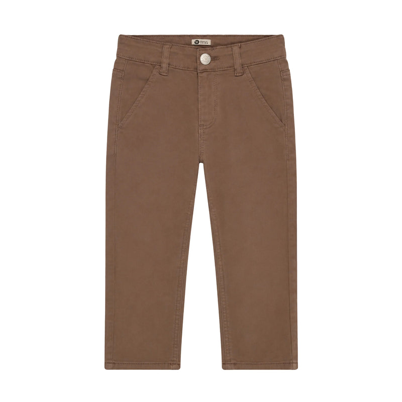 Jongens Straight Fit Washed van Daily7 in de kleur Almond Brown in maat 128.