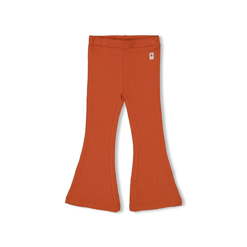 Meisjes Flared broek rib - Sunny Side Up van Jubel in de kleur Terracotta in maat 128.