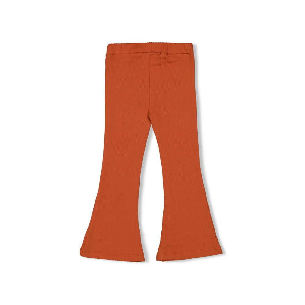 Meisjes Flared broek rib - Sunny Side Up van Jubel in de kleur Terracotta in maat 128.