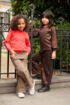 Meisjes Culotte crinkle - City Chic van Jubel in de kleur Koper in maat 128.