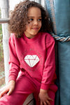 Meisjes Broek sporty - Daily Princess van  in de kleur Cerise in maat 128.