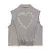Meisjes Denim Sleeveless Jacket van Daily7 in de kleur Light Grey Denim in maat 128.