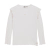 Meisjes T-shirt LS Fancy Rib van Daily7 in de kleur Cloud in maat 128.