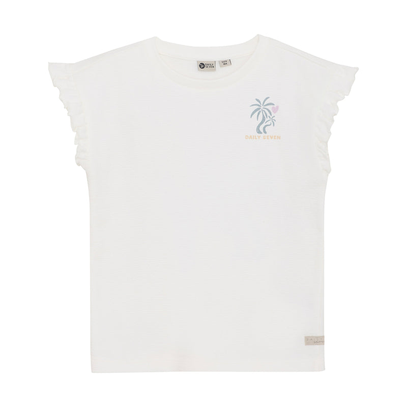 Meisjes T-shirt Backprint van Daily7 in de kleur Cloud in maat 128.