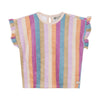 Meisjes T-shirt Terry Stripe van Daily7 in de kleur Cherry Purple in maat 128.