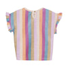 Meisjes T-shirt Terry Stripe van Daily7 in de kleur Cherry Purple in maat 128.