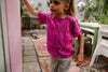 Meisjes Shirt Embroidery van Daily7 in de kleur Cherry Purple in maat 128.