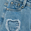 Meisjes 2300 Wide Fit Jeans van Daily7 in de kleur Used Medium Denim in maat 128.