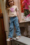 Meisjes 2300 Wide Fit Jeans van Daily7 in de kleur Used Medium Denim in maat 128.