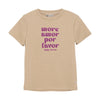 Meisjes T-shirt Glitter van Daily7 in de kleur Latte Sand in maat 128.