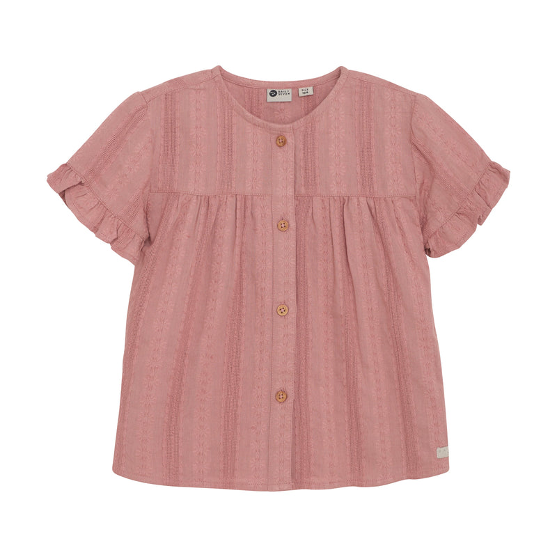 Meisjes Ruffle Shirt van Daily7 in de kleur Ash Rose in maat 128.