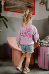 Meisjes Denim Shorts Printed van Daily7 in de kleur Medium Denim in maat 128.