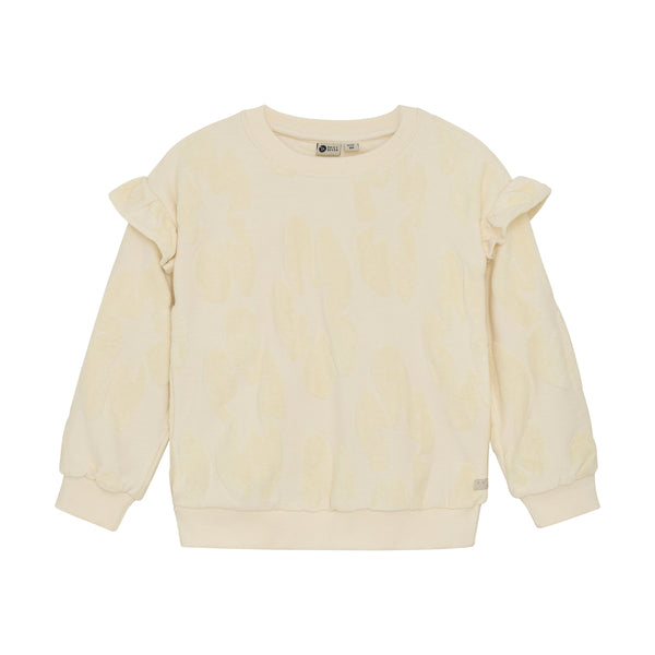 Meisjes Sweater Jaquard Ruffle van Daily7 in de kleur Off White in maat 128.