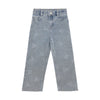 Meisjes Jeans Wide Fit Heart van Daily7 in de kleur Denim in maat 128.