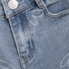 Meisjes Jeans Wide Fit Heart van Daily7 in de kleur Denim in maat 128.