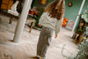 Meisjes Jeans Wide Fit van Daily7 in de kleur Used Grey Denim in maat 128.
