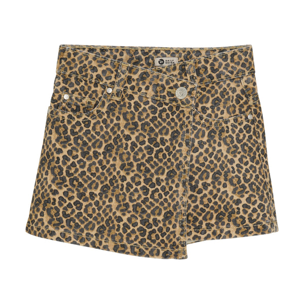 Meisjes Twill Skort Animal  van Daily7 in de kleur Latte Sand in maat 128.