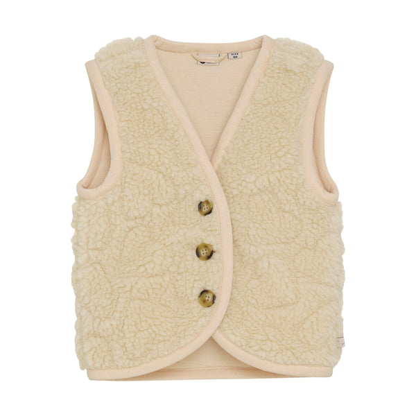 Meisjes Teddy Gilet van Daily7 in de kleur Sandshell in maat 98\104.