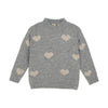 Meisjes Knitted Sweater Heart van Daily7 in de kleur Medium Grey Melange in maat 128.