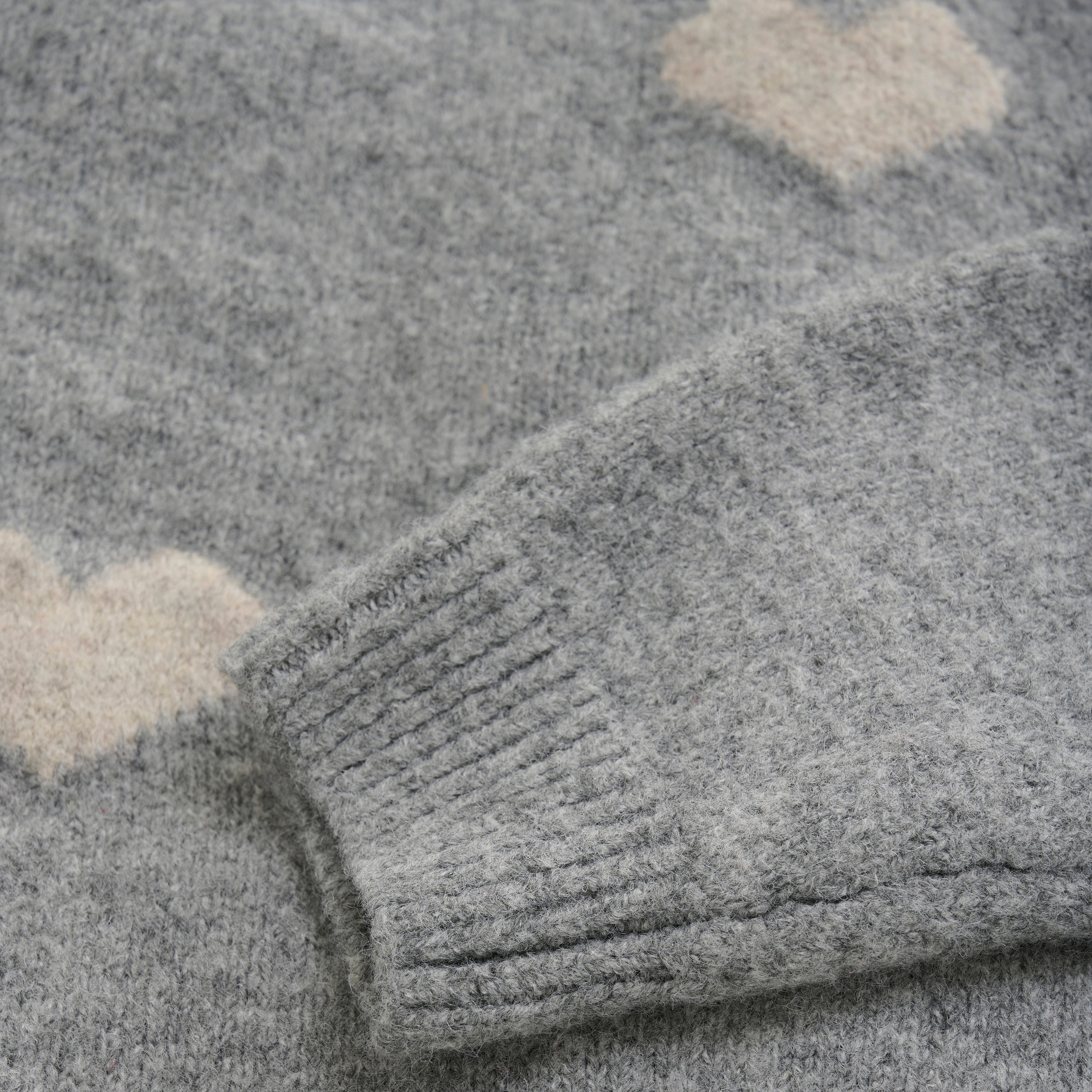 Meisjes Knitted Sweater Heart van Daily7 in de kleur Medium Grey Melange in maat 128.