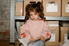 Meisjes Sweater Heart Embroidery van Daily7 in de kleur Pale Mauve in maat 128.