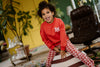 Meisjes Sweater Brushed Print van Daily7 in de kleur Baked Apple in maat 128.