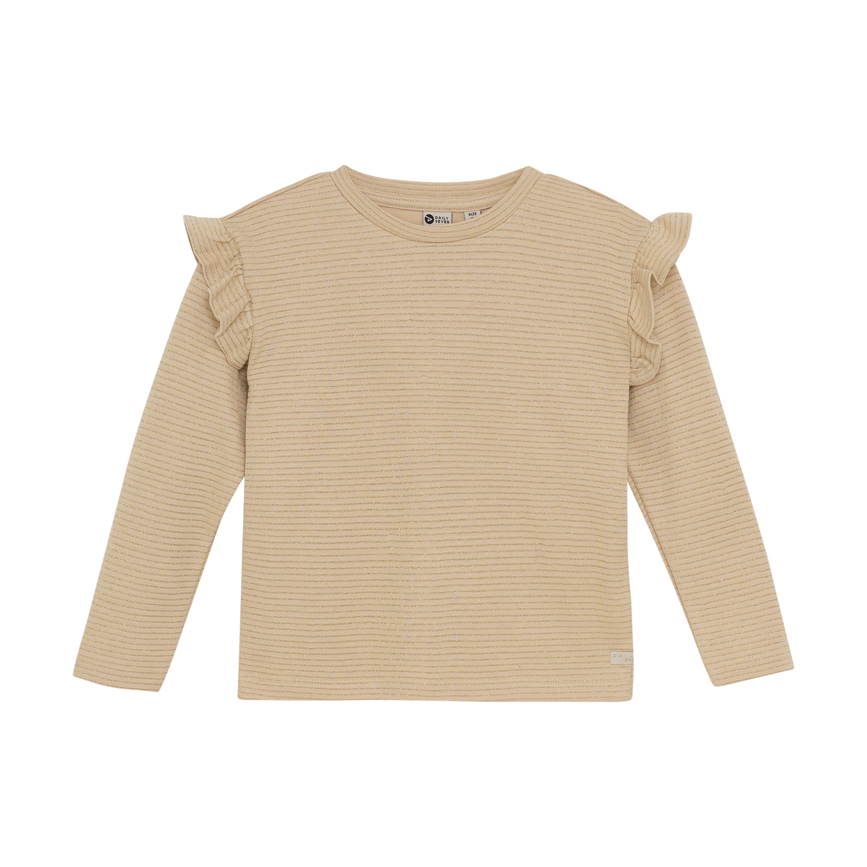 Meisjes T-shirt Longsleeve van Daily7 in de kleur Latte Sand in maat 128.