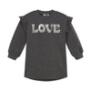 Meisjes Sweatdress Longsleeve Print van Daily7 in de kleur Phantom in maat 128.