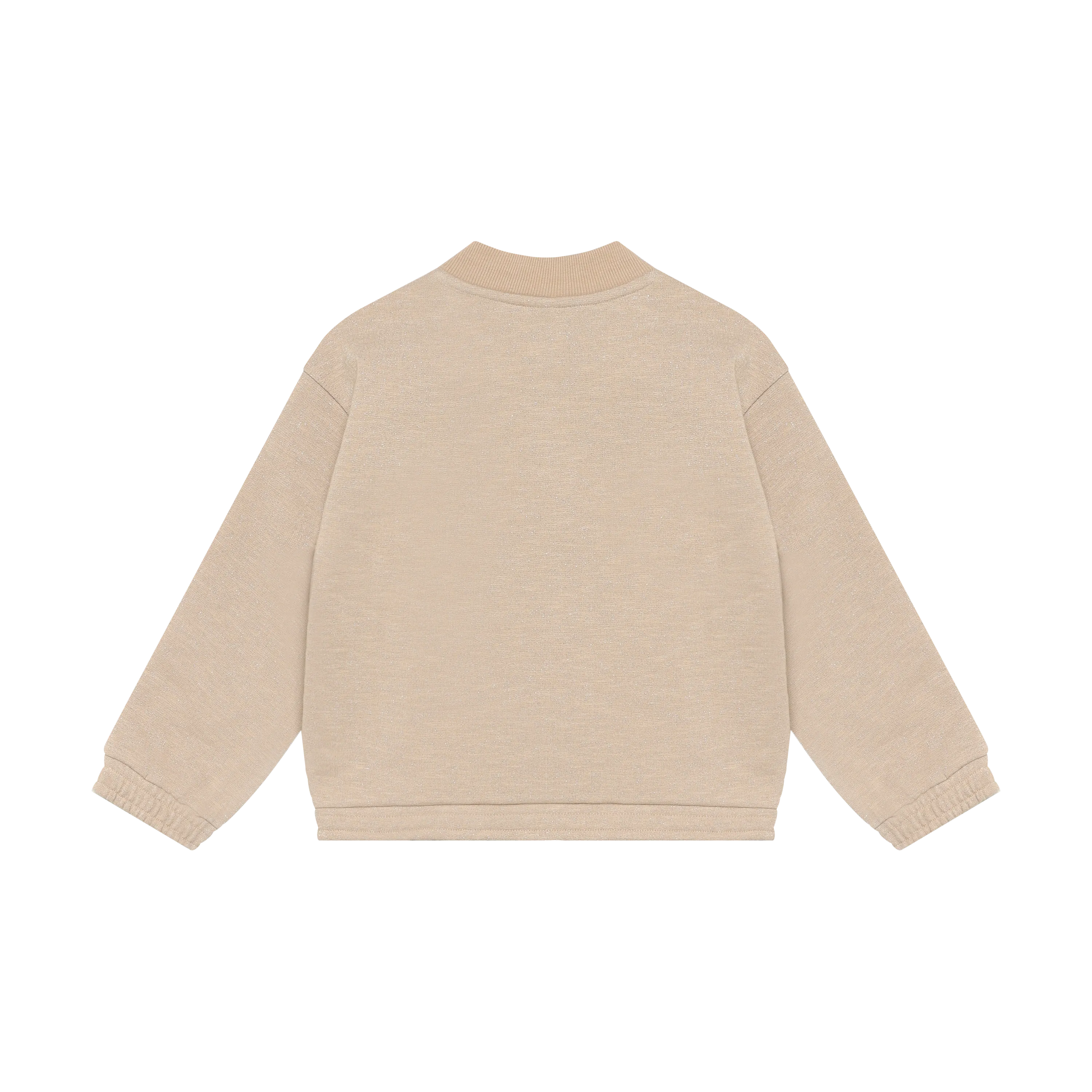 Meisjes Sweat Jacket Glitter van Daily7 in de kleur Latte Sand in maat 128.