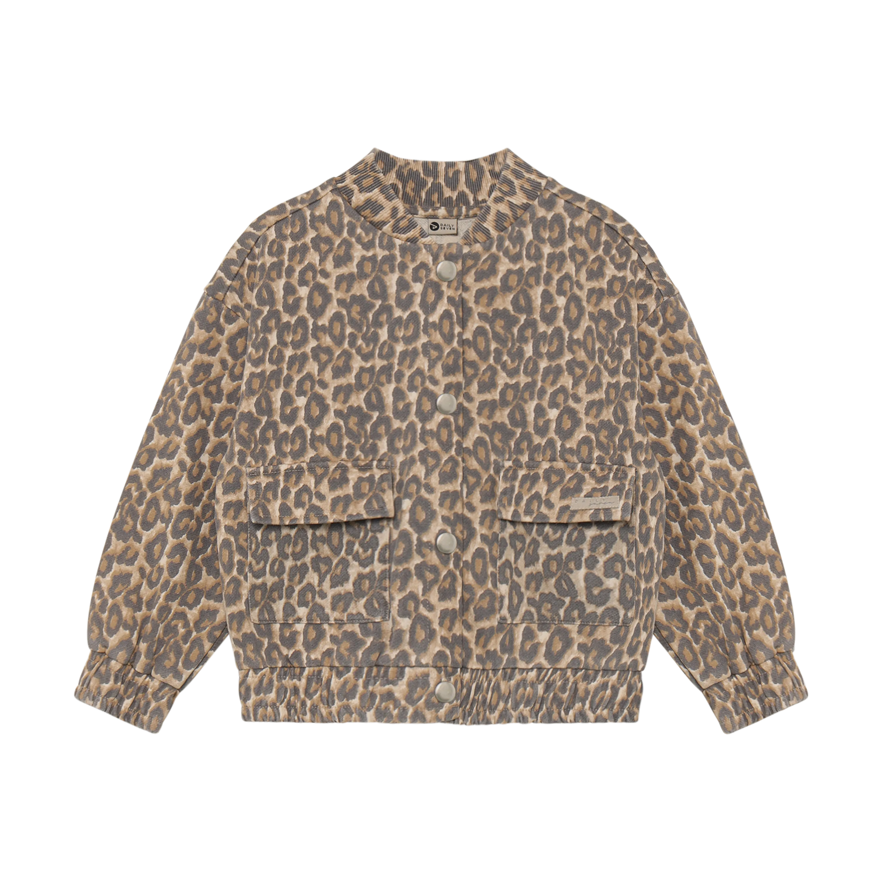 Meisjes Sweat Jacket Print van Daily7 in de kleur Sandshell in maat 128.