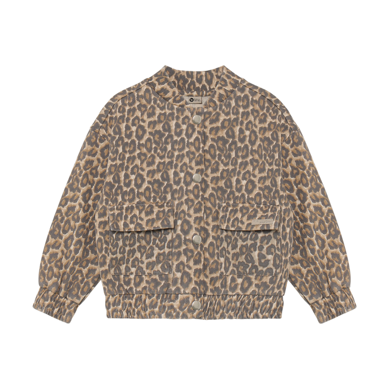 Meisjes Sweat Jacket Print van Daily7 in de kleur Sandshell in maat 128.